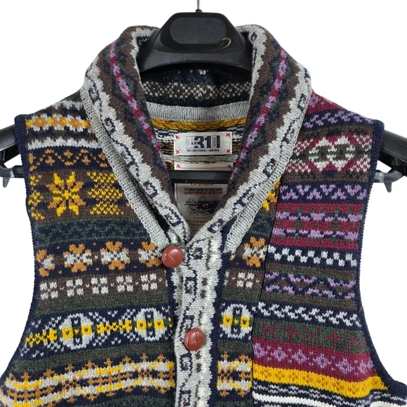 Le 31 Simons Nordic Folk tribal knit wool cardigan - Picture 4 of 10